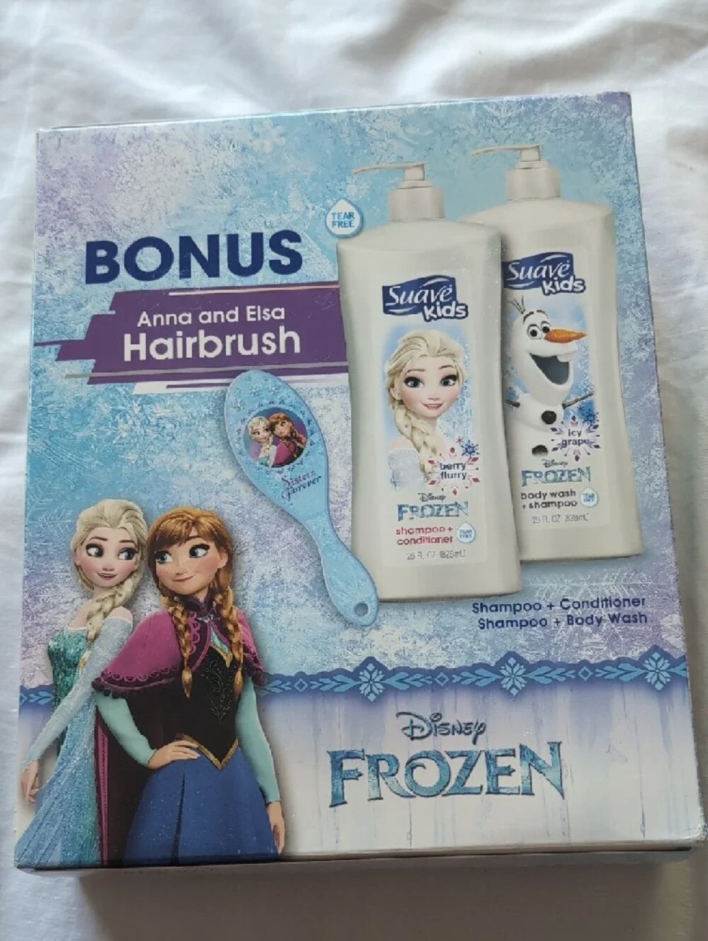 Disney Suave Kids Frozen Hairbrush & Shampoo, Conditioner & Body Wash, Hairbrush